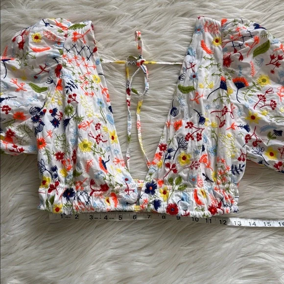 Zara Embroidered Crop Top Size S - Picture 9 of 10